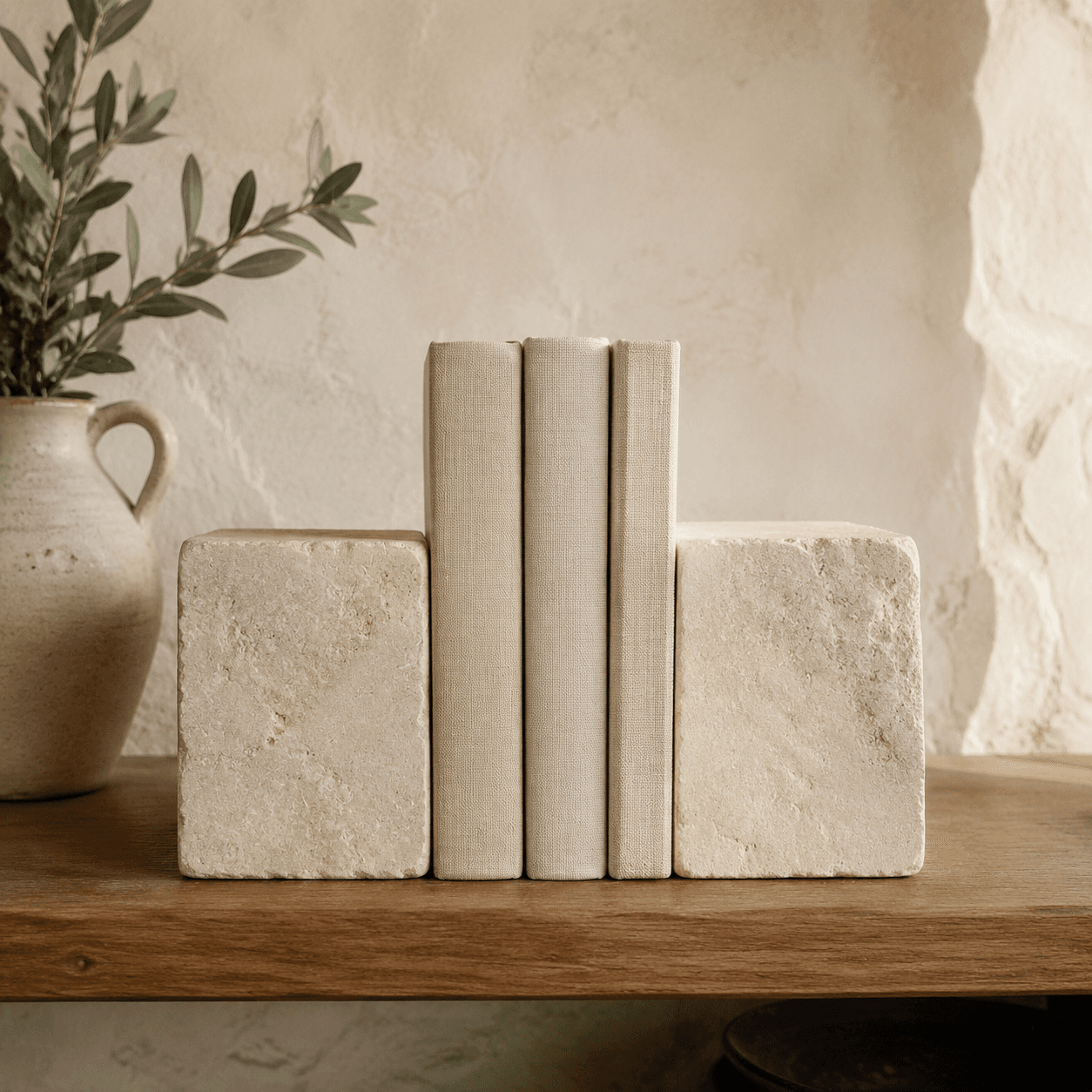 Limestone Block Bookends