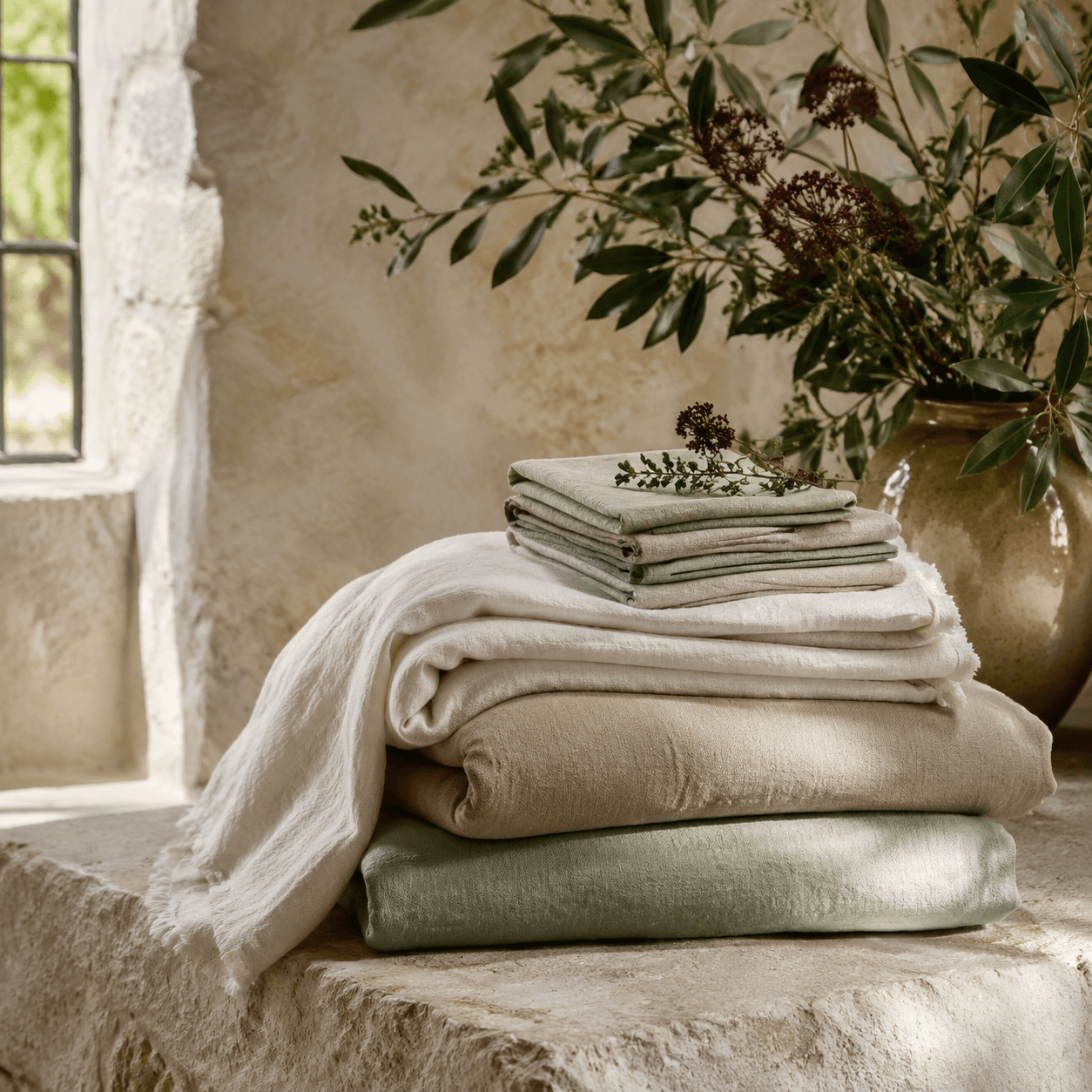 Linen Throw Stack