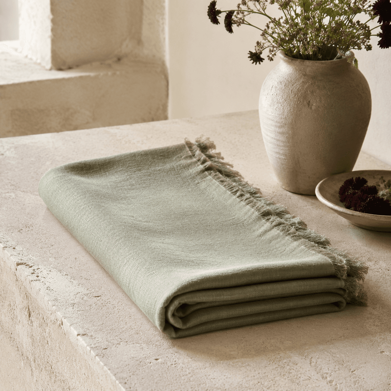 Sage Linen Runner