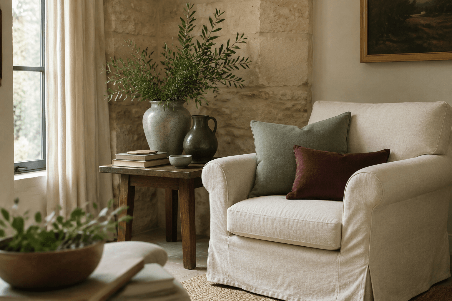 Sitting Room styled in a Cotswold decorative living palette